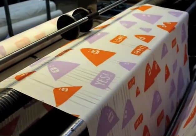 Rotary screen printed fabric to be made into bedding sets.