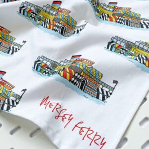 Tea Towel Printing Fabrics - The Various Choices and Price Differences Mersey Ferry Tea Towel