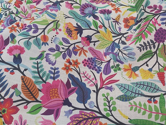 Some of our Popular Digitally Printed Polyester Fabrics. Freemont recycled repreve printed polyester.